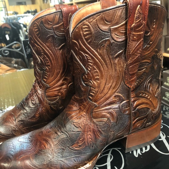 Ladies custom dan post embossed short boot brn NWT - Picture 5 of 8